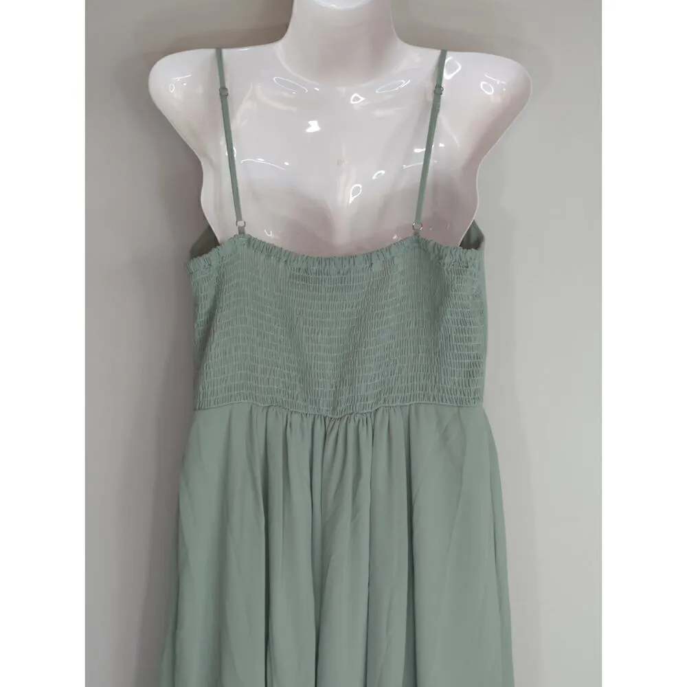 DB Studio‎ Celebrate Womens Smocked Scoop Neck Maxi Dress Dusty Sage Size 10 NWT Green - Image 5