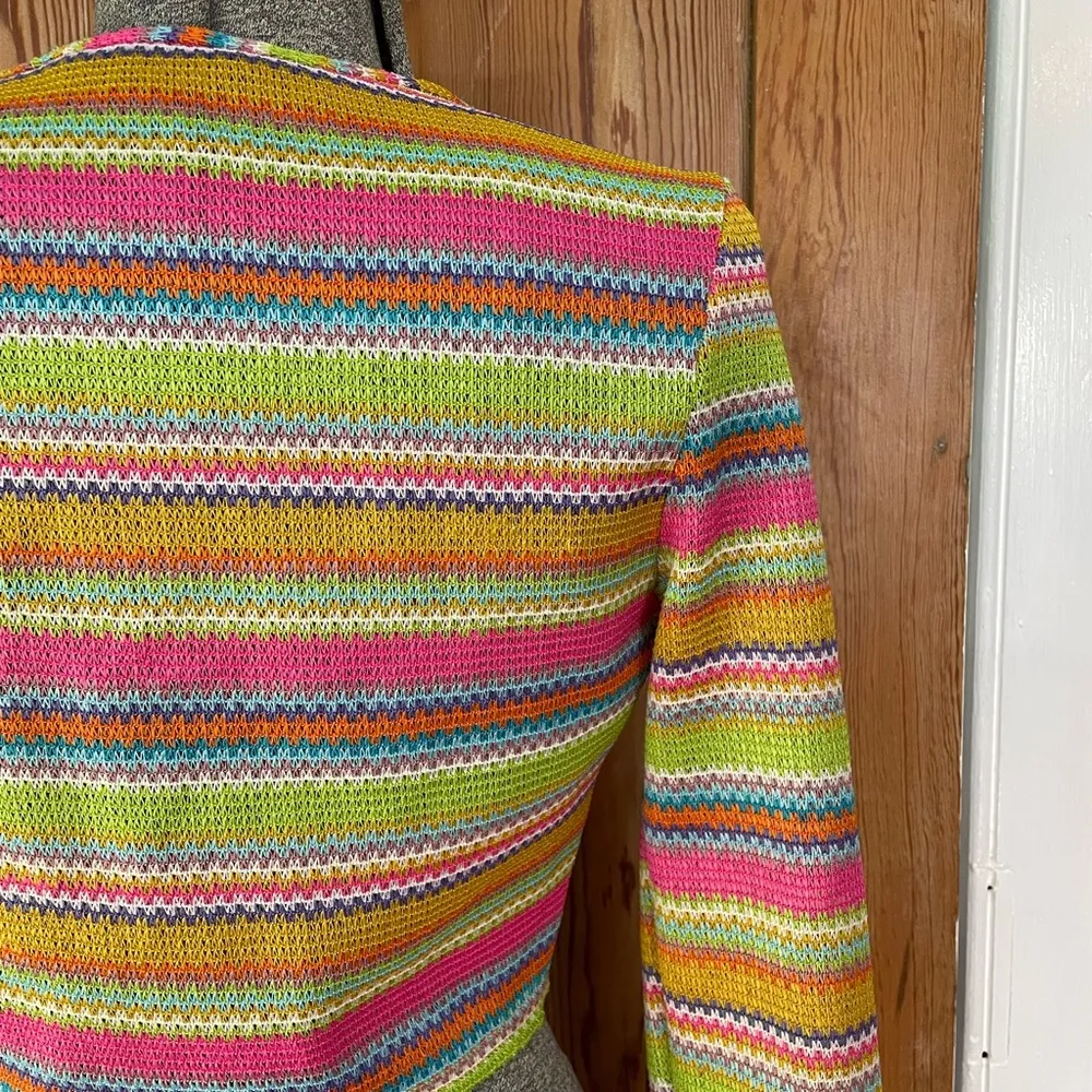 Blue Blush Rainbow Daze Knit Crop Cardigan - Size Medium - Image 9