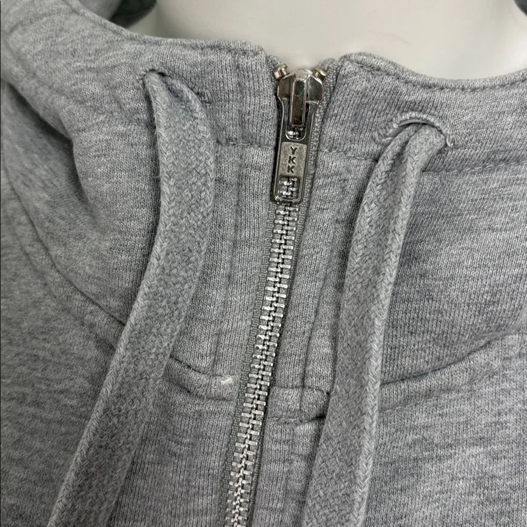 Dunderdon Knee Length Gray Fleece Coat Large - Image 4