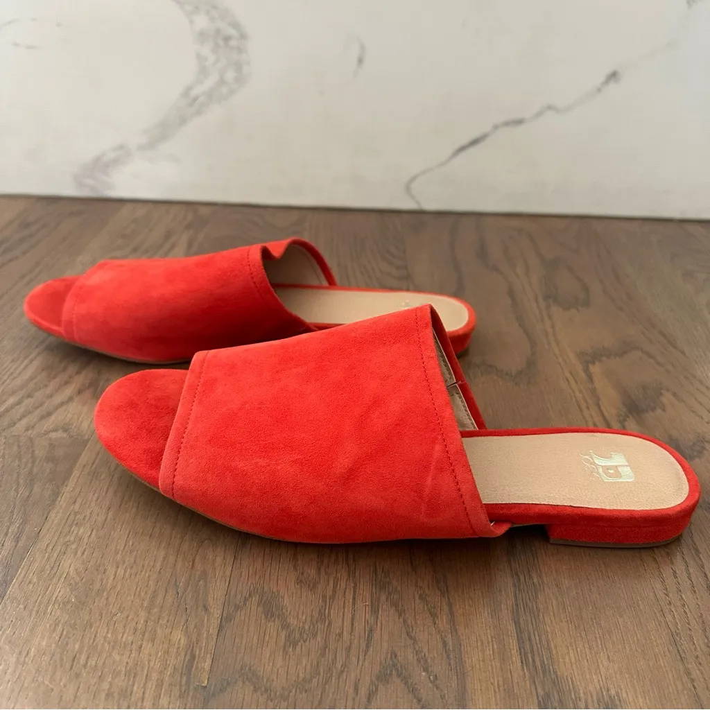 NWT Joe's Jeans Suede Slide Flat Sandals in Tomato Orange Red Size 9.5 US - Image 8