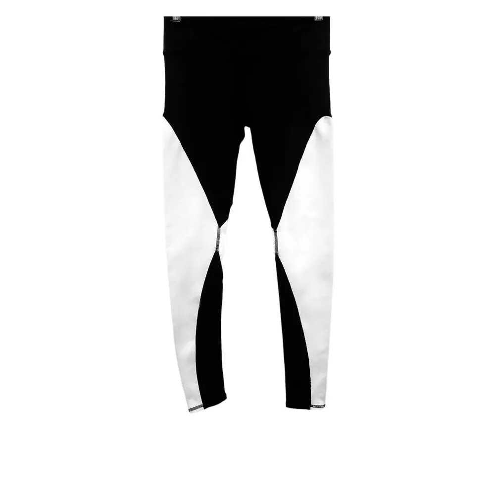 Alo Yoga White Illusion 4 Leggings Black White Geometric Workout Tights Small - Image 3