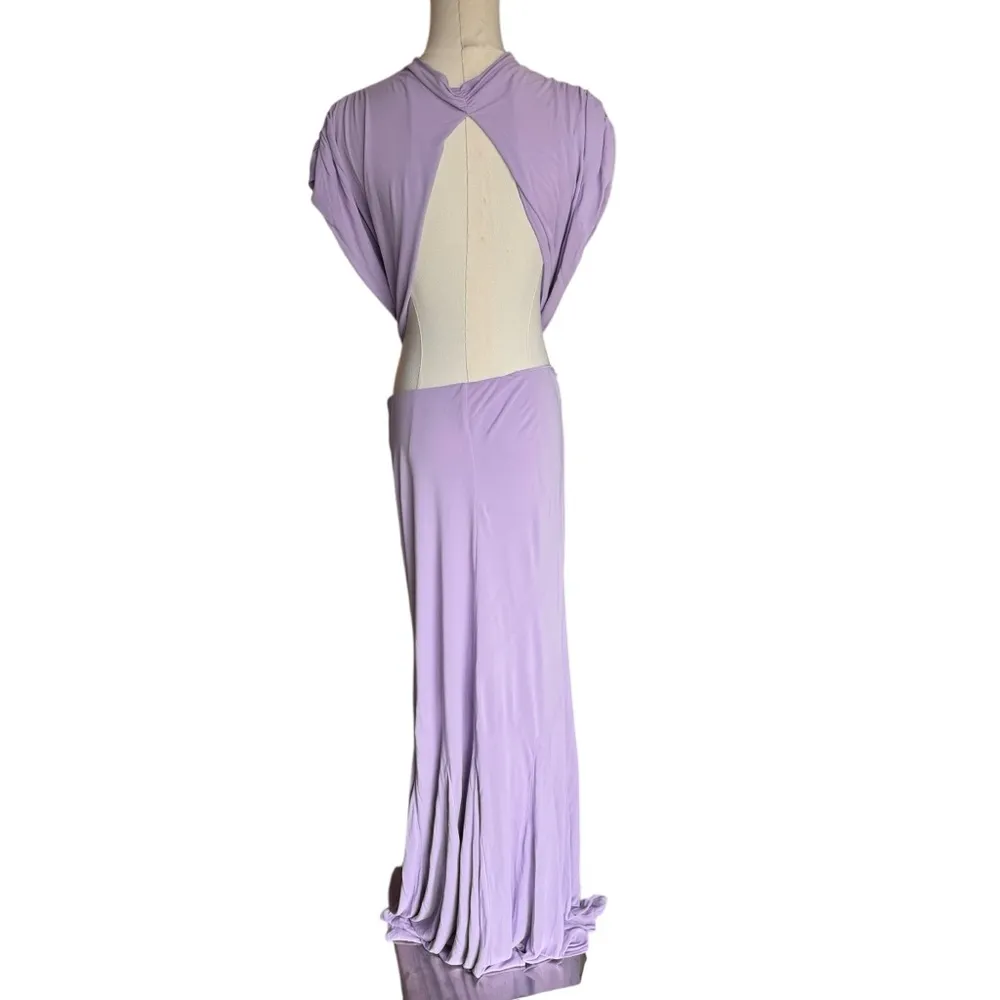 Helsa - NWT Constantina Jersey Dress With Bow in Amethyst Sz XL - Image 7