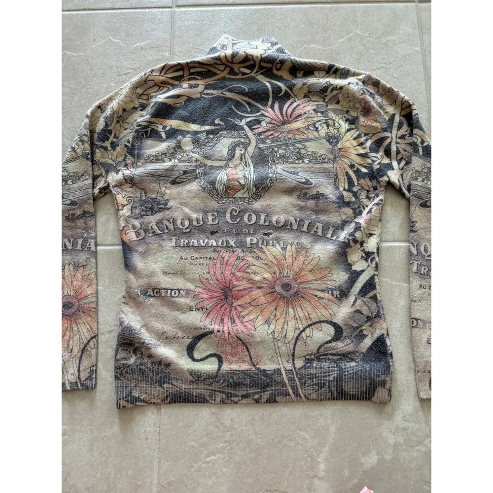 Etoile du Monde Sweater Womens Size Medium Vintage Banque Colonial Old Money Vtg Brown - Image 5