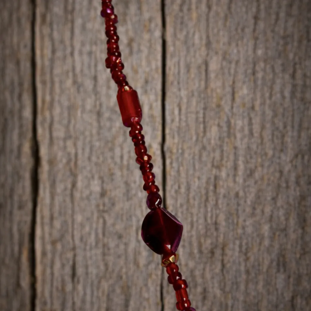 Vintage Southwest Red Bead Necklace w/ Turquoise & Ornate Silver Pendant - Image 4