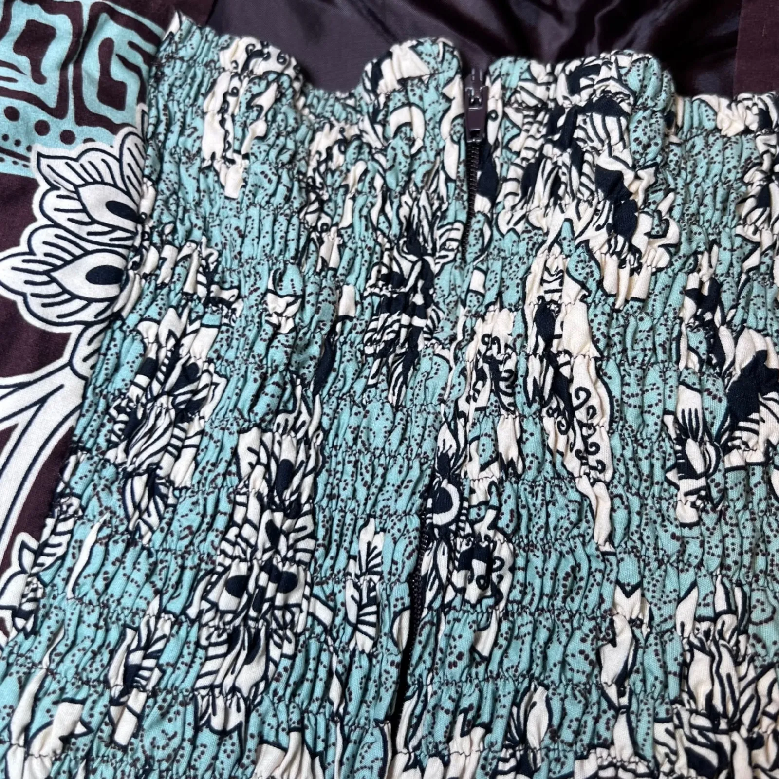 Madison Leigh Sundress Womens 8 Brown Paisley FLoral Midi Casual Boho Cottage - Image 9