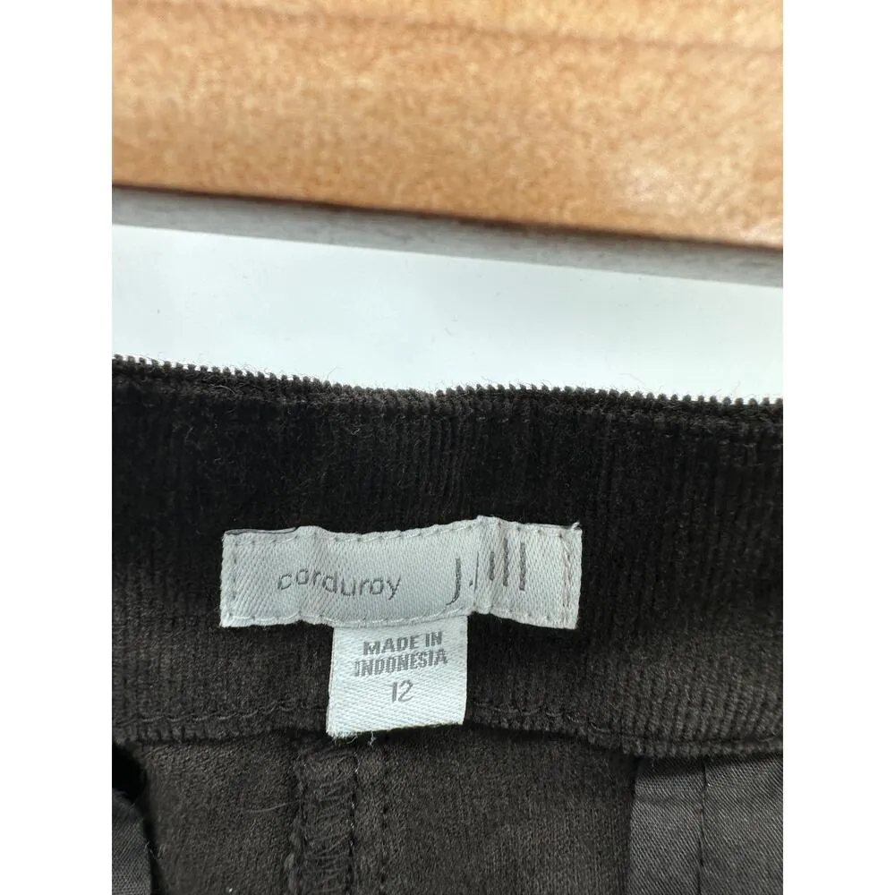 J. Jill Dark Brown Corduroy Cotton Blend Side Zip Pants Women's Size 12 - Image 6