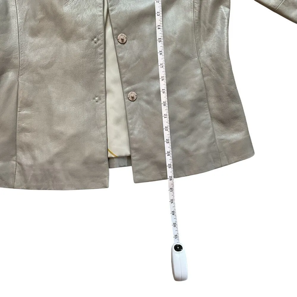 Kenneth Cole Women’s Gray Leather Blazer. Size Small. - Image 8