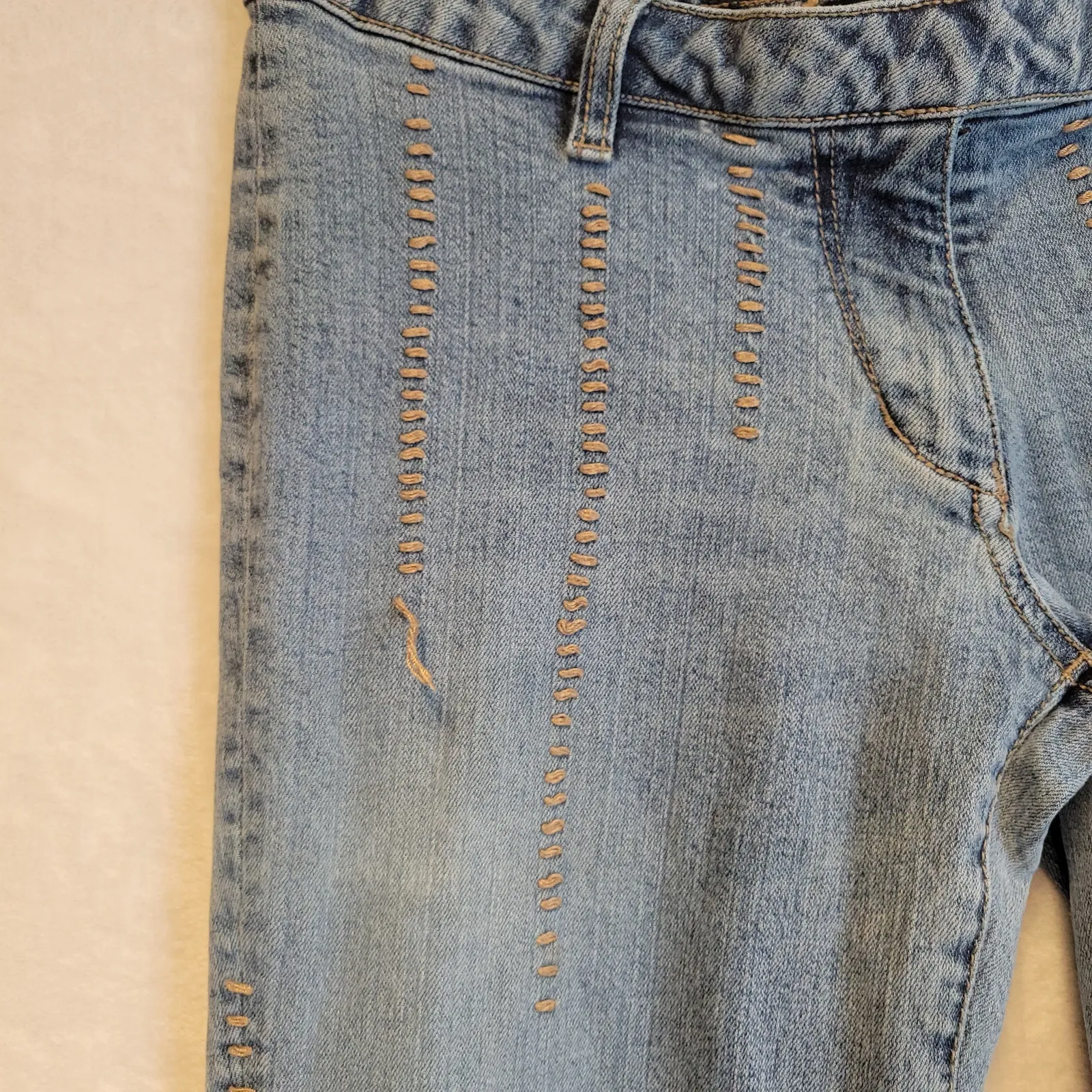 Vintage Parasuco Y2K 90s Jeans‎ 70s Hippie Boho Low Rise Festival Denim Size 29 Blue - Image 6