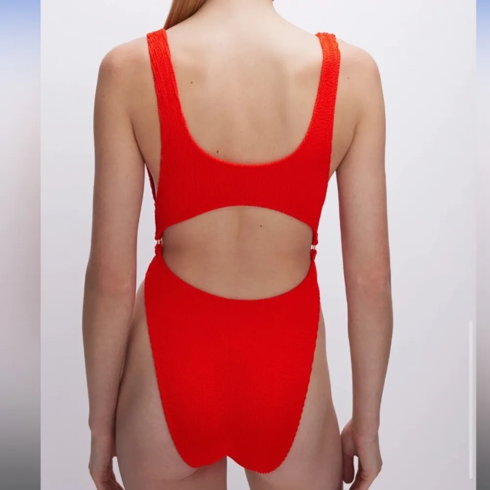 Good American Always Fits Sculpt Monokini Poppy Red Cut Out Size XS/S - Image 7
