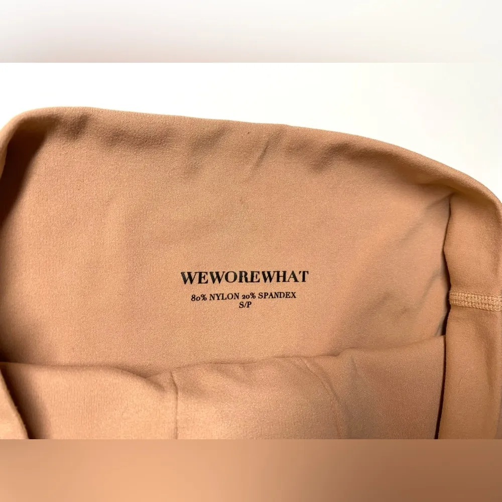 WeWoreWhat high waist lace-up peach/tan leggings size/S - Image 9