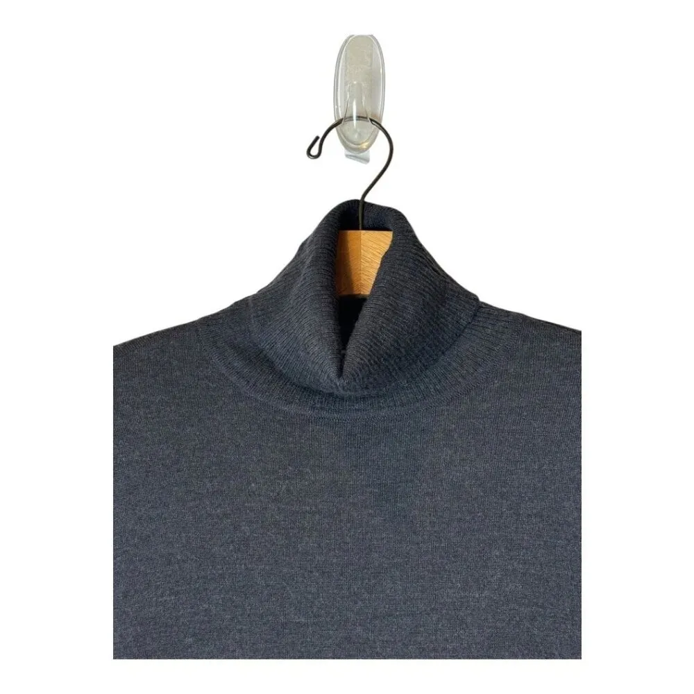 Pendleton  Sweater Women Medium Gray Knit Merino Wool Turtleneck Pullover Career - Image 3