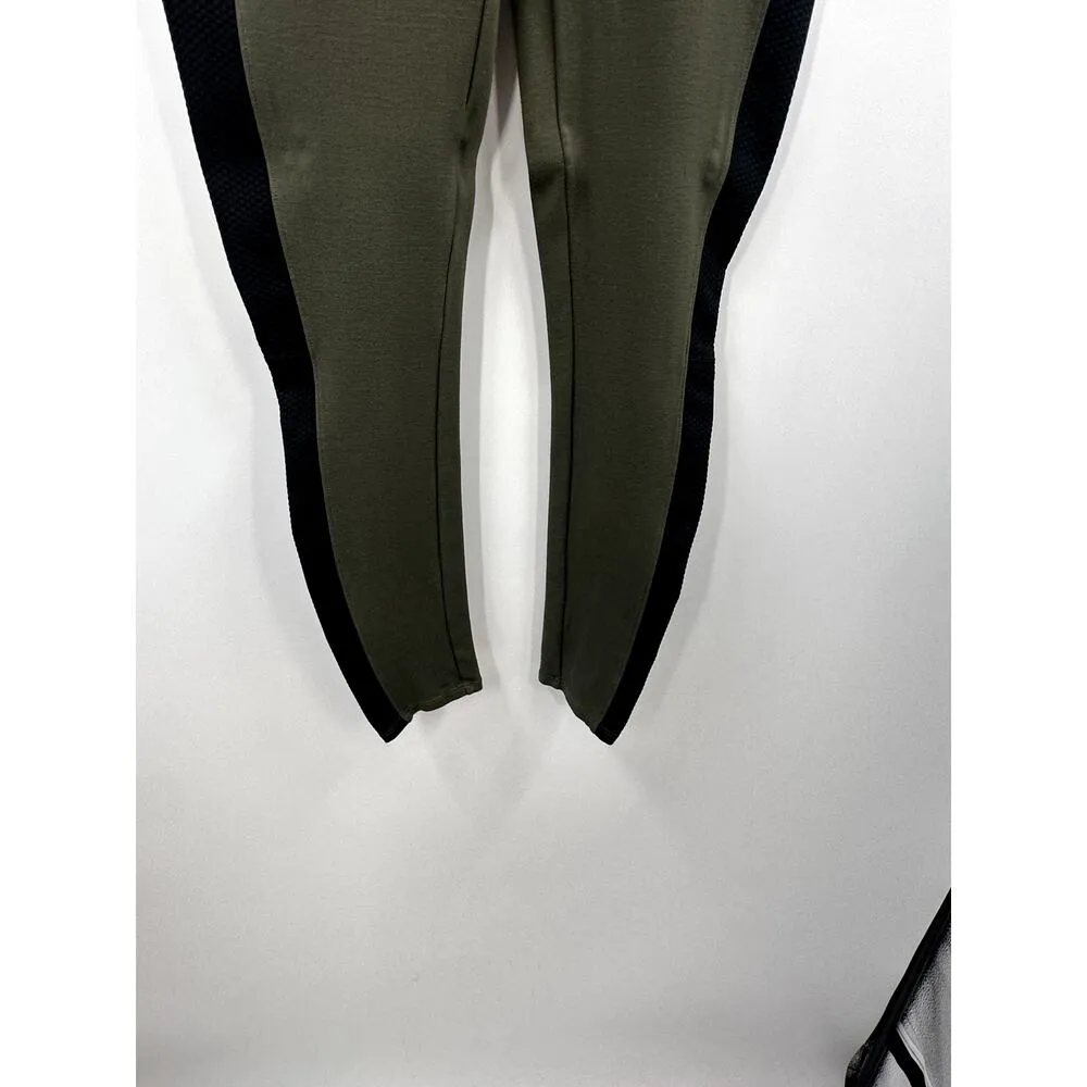 SPANX Womens Textured Panel Leggings Olive & Black Size Large - Image 3