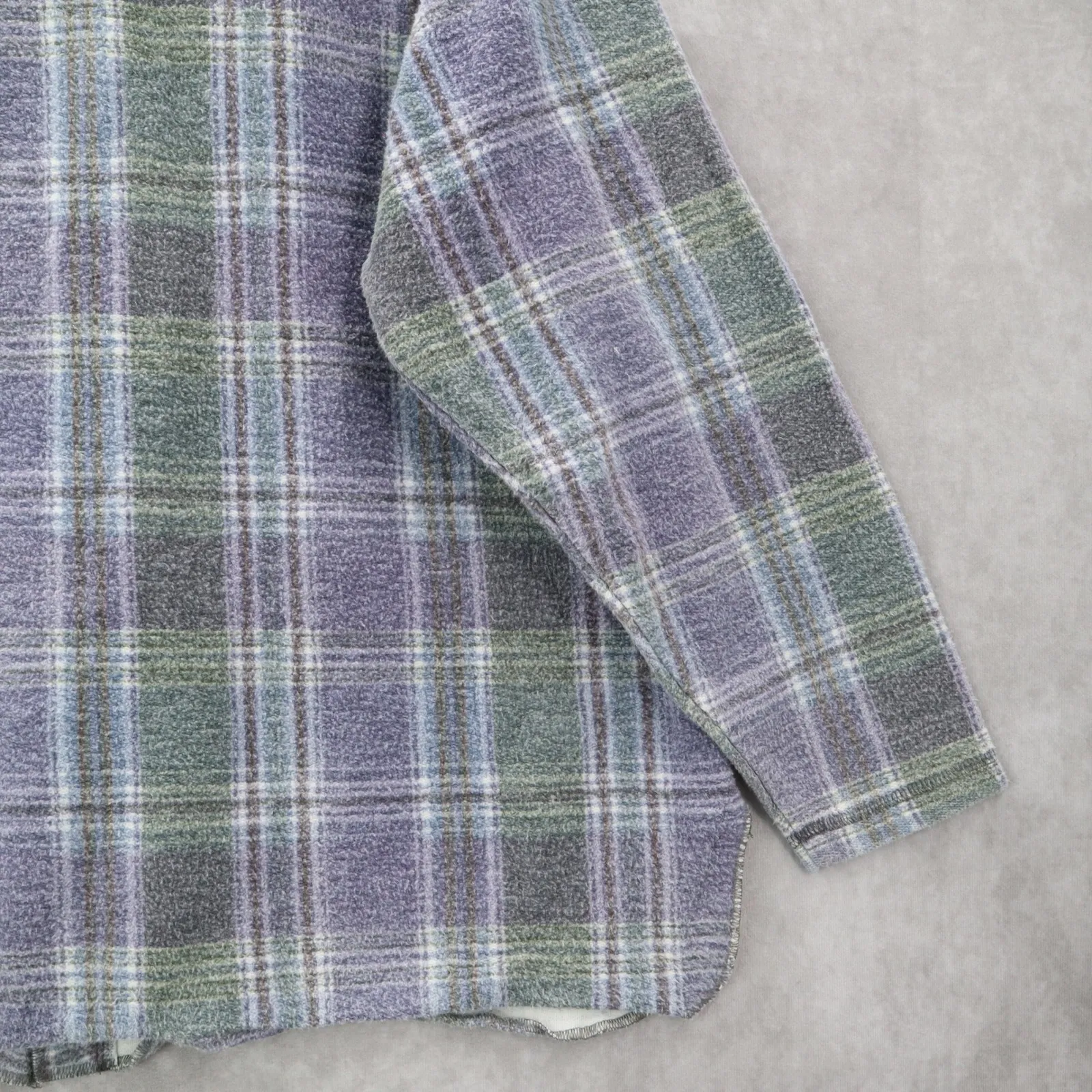 Road Rags Purple Plaid Cotton Flannel Long Sleeve Button Down Vintage 1XL Size 1X - Image 8