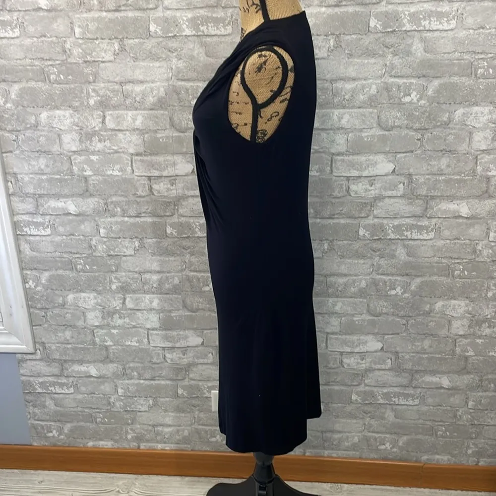 Calvin Klein Jersey Knit Front Twist Ruched MIDI Dress - Image 3