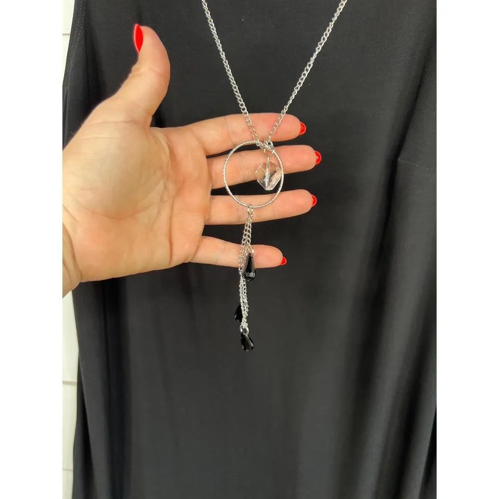 R&M Richards Black Pendant Attached Necklace Shift Dress Plus Size 14W - Image 6