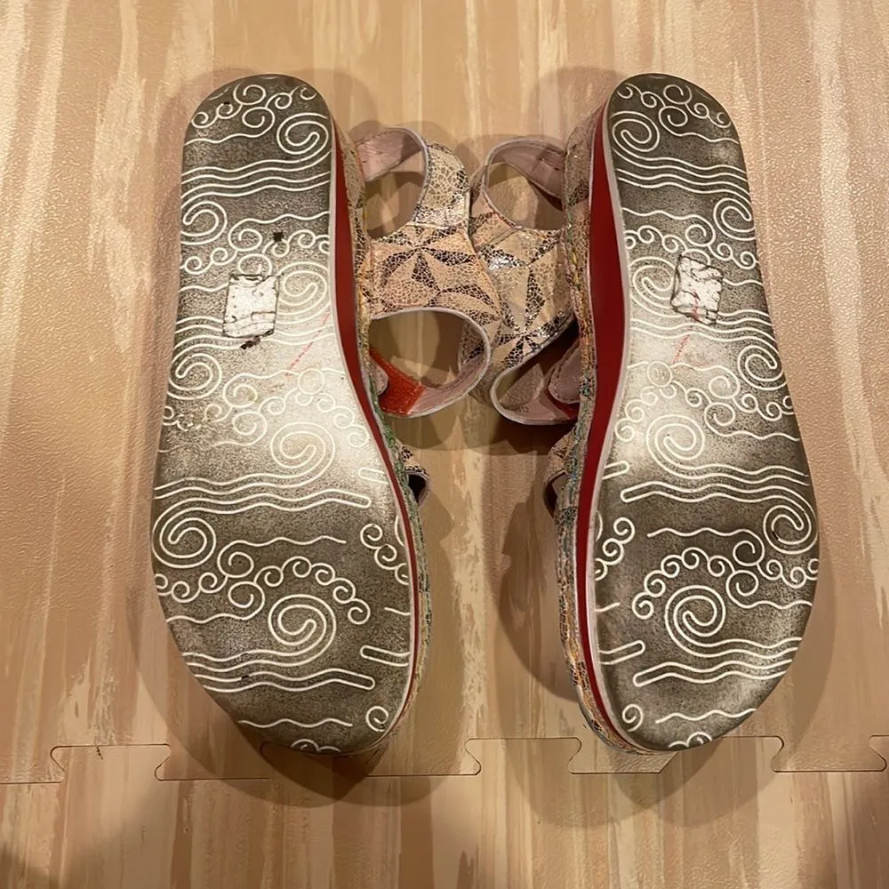 L'Artiste Spring Step Payokya Metallic Sandals Size EU 40 Artsy Tan Orange - Image 11