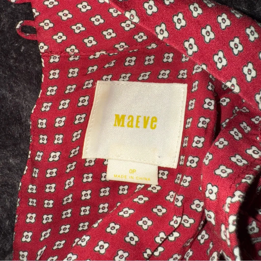 Maeve Anthropologie Red Cut Out V-Neck Spring Jumpsuit Womens XS 0 - Image 9