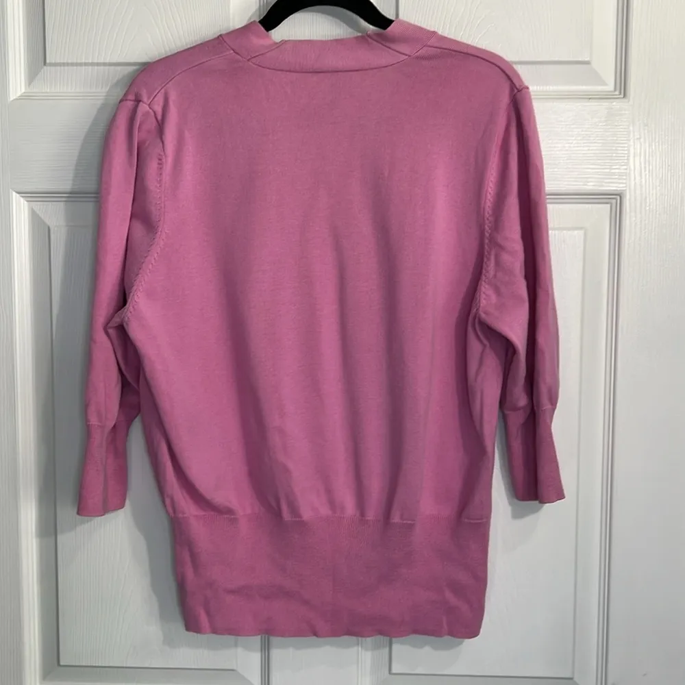Lane Bryant Women’s Pink Tie Neck Sweater 3/4 Sleeve Size 18/20 - Image 6