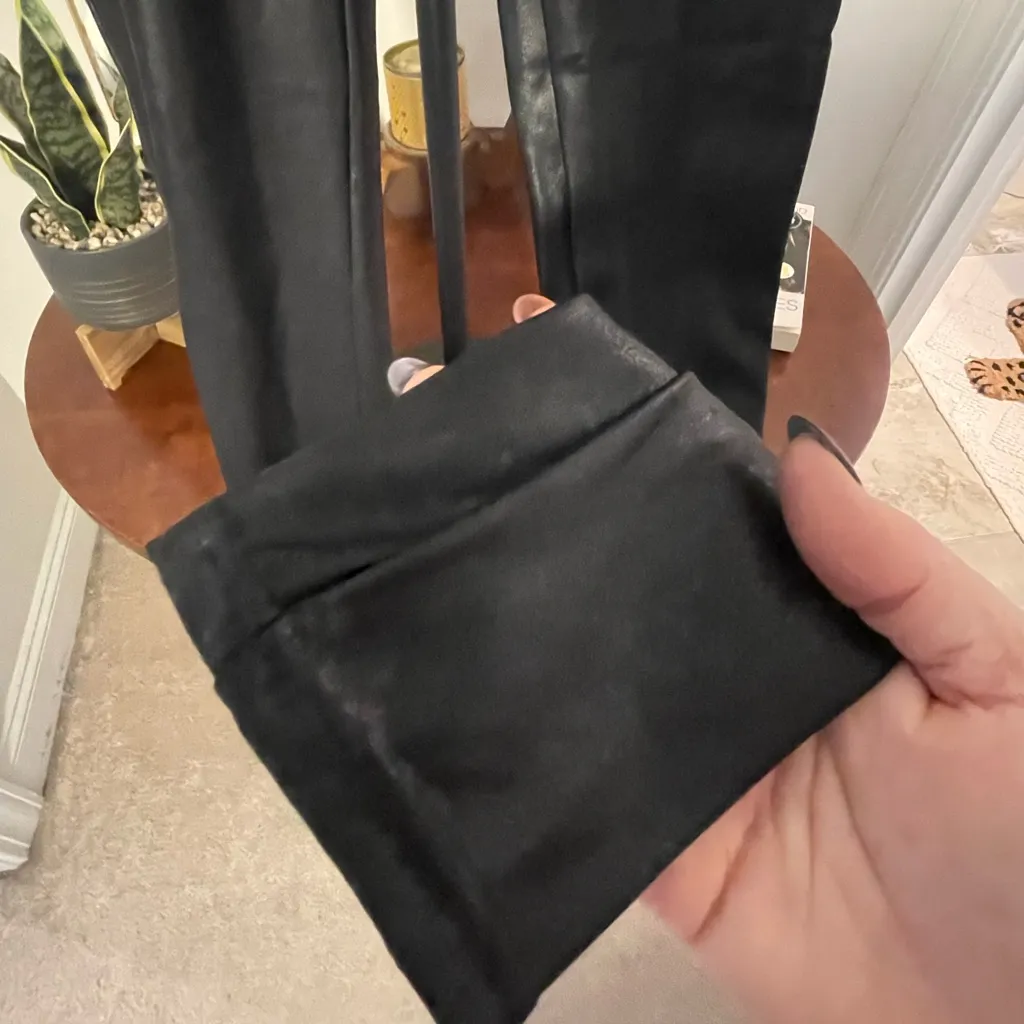 SPANX Black Faux Leather Leggings Women's LNC Edgy Slimming Shapewear Sz S - Image 6
