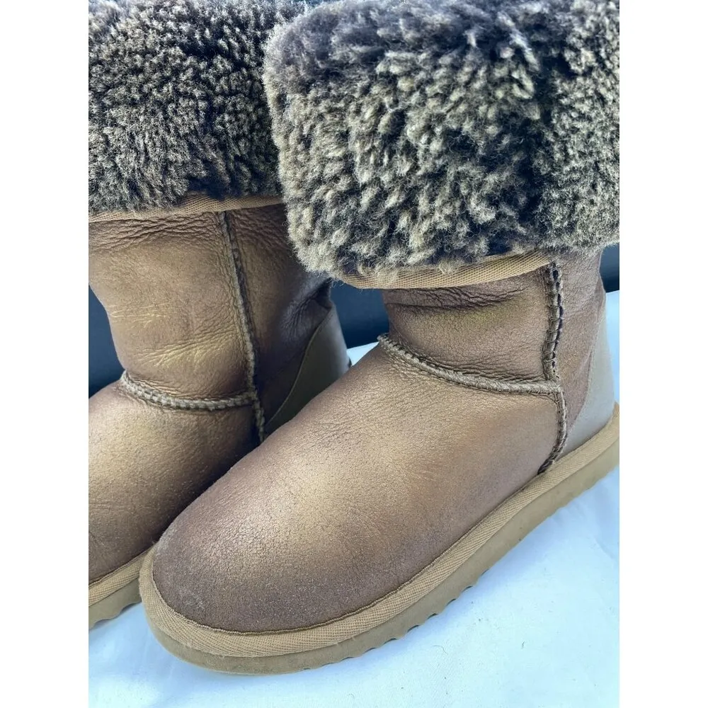 UGG Classic Women's Tall Metallic Sheepskin Boots/Shoes SIze W5 SKU 4046 - Image 4