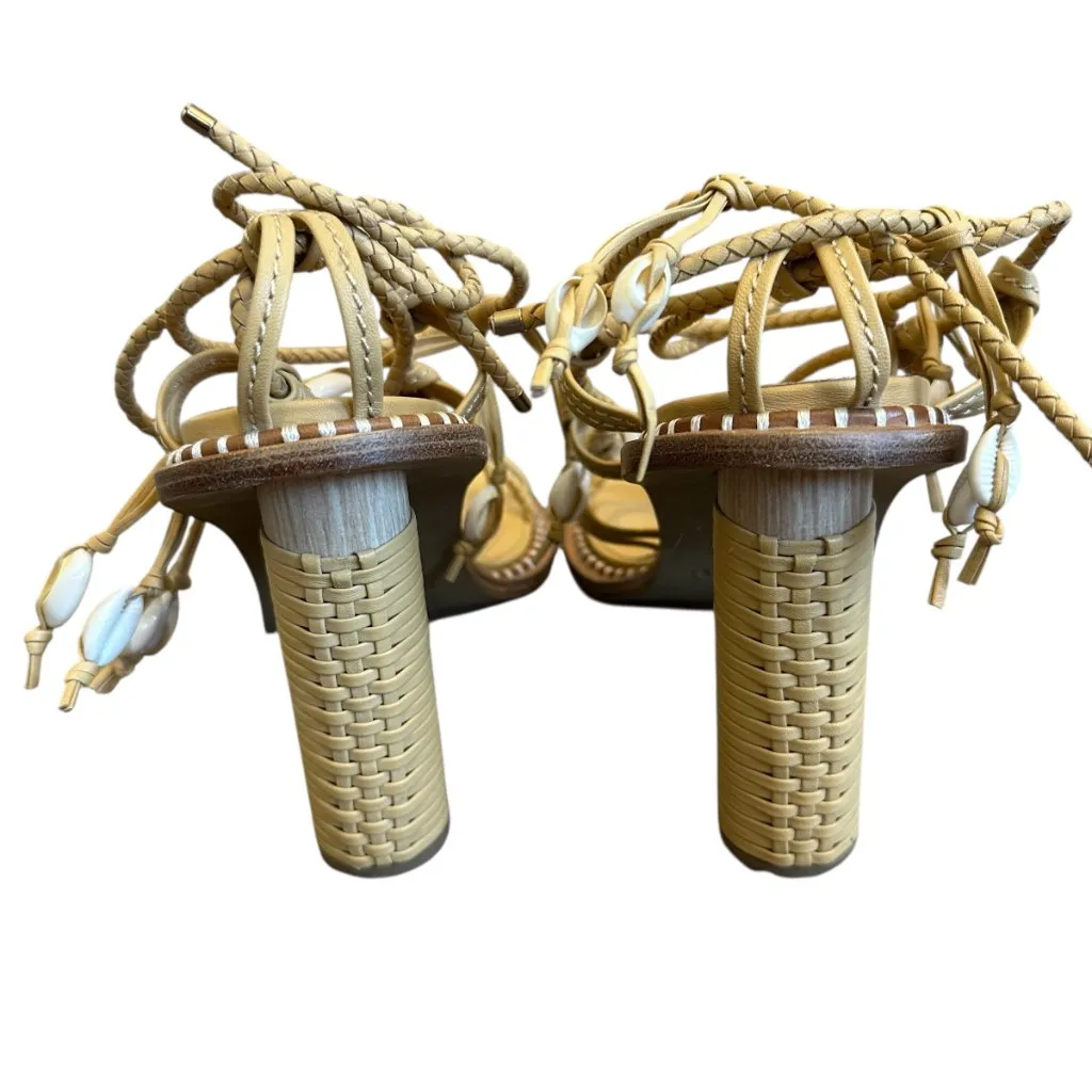 Ulla Johnson Cora High Heel Ankle Strap Sandals Seashell Leather Size 40 9.5 - Image 9