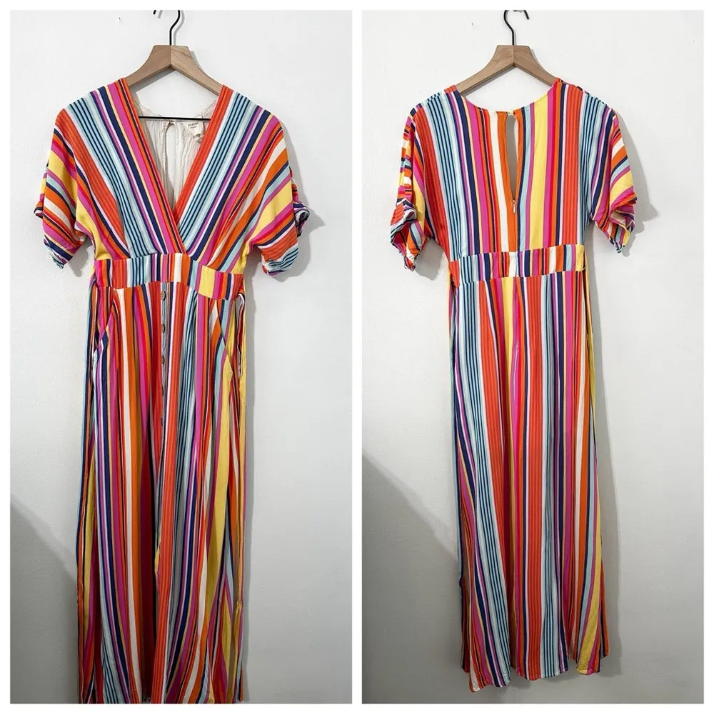 Francesca’s Harper Heritage Vertical Colorful Striped Maxi Dress Small - Image 6