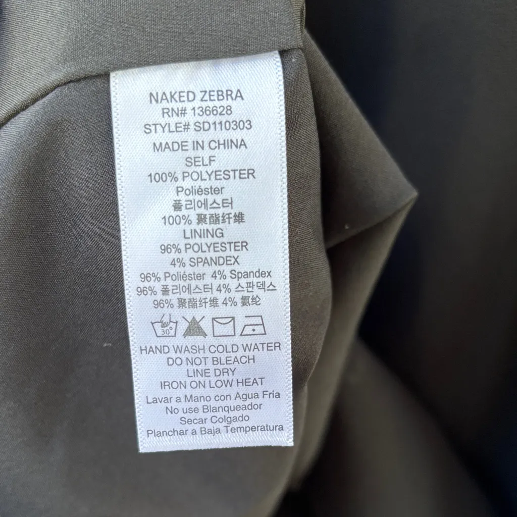 Naked Zebra LARGE Black High Ruffle Neck Halter Sleeveless Mini Dress LBD - Image 15