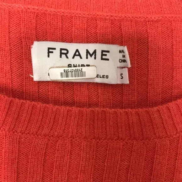 Frame overlap ribbed cutout knit top sweater wool blend size small fall romantic - Image 6