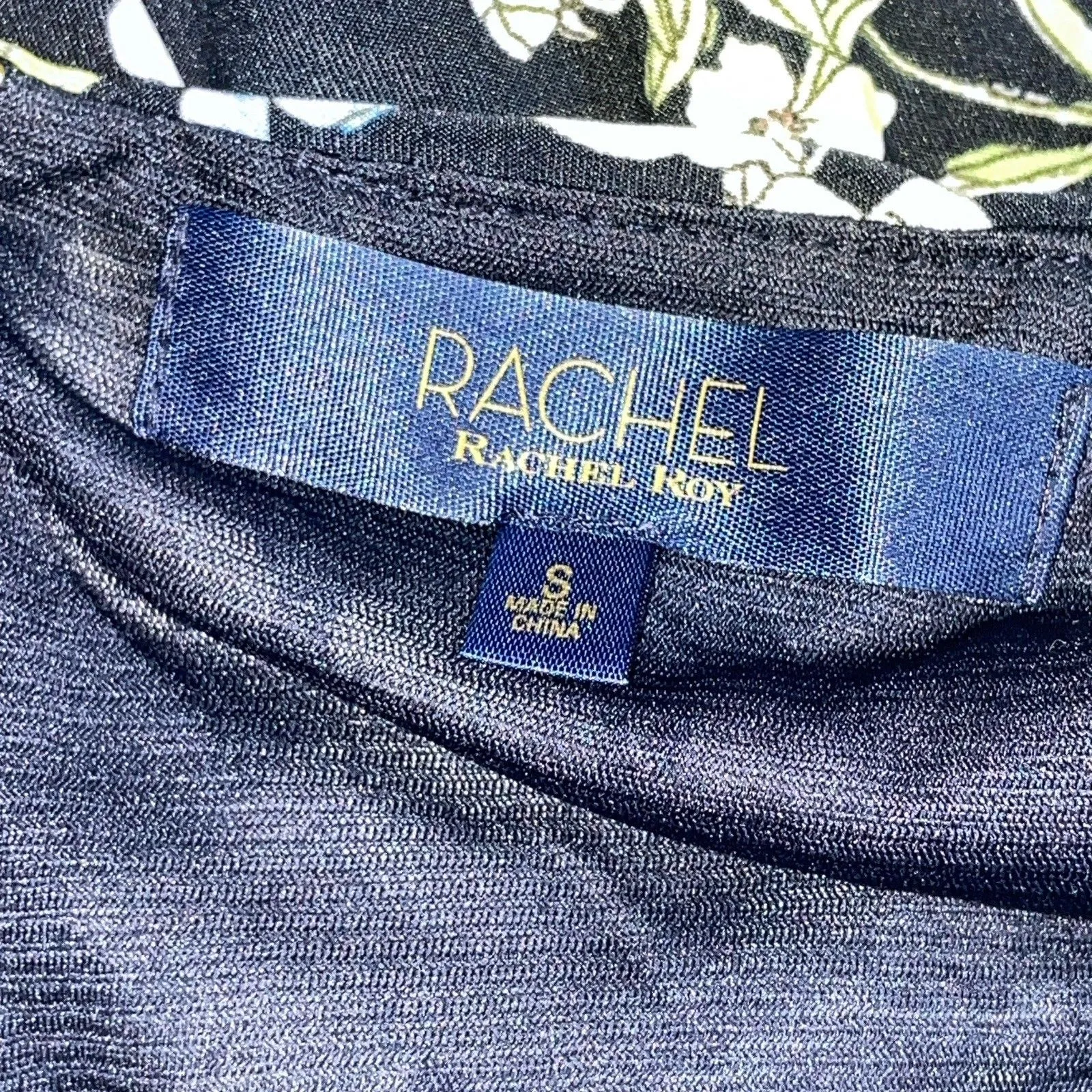 Rachel Roy Womens Size Small True Navy Pria Floral Self Tie High Low Maxi Dress - Image 3