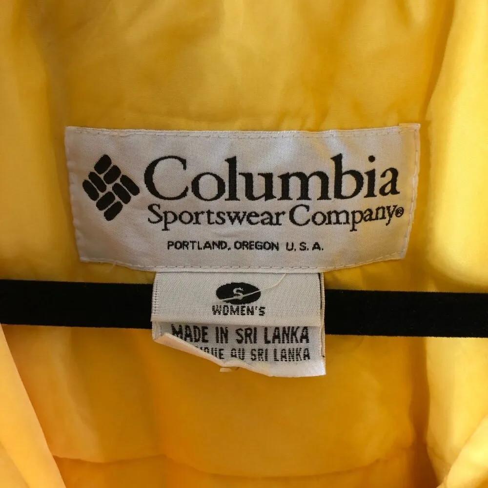 Columbia Womens Softshell Jacket Puffer Full Zip Pockets Yellow White S - Image 4