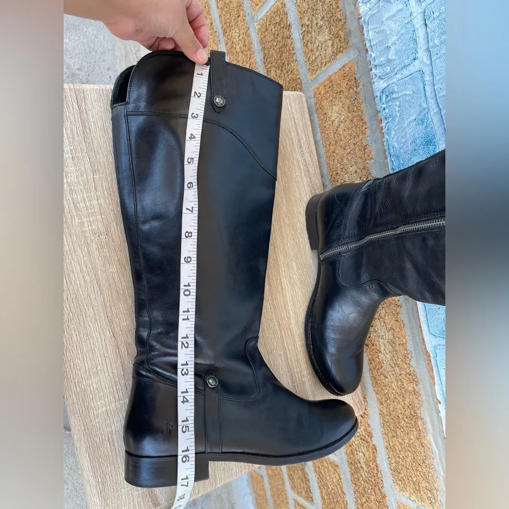 Frye Melissa Button Black Leather Knee High Riding Boots. 8.5 B - Image 7