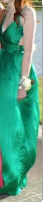 Silk Backless Dress Green Size 2 - Image 3