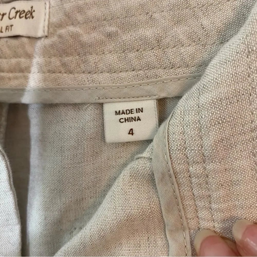 Coldwater Creek Natural Fit Linen Draw String Parchment Casual Pants - Image 7