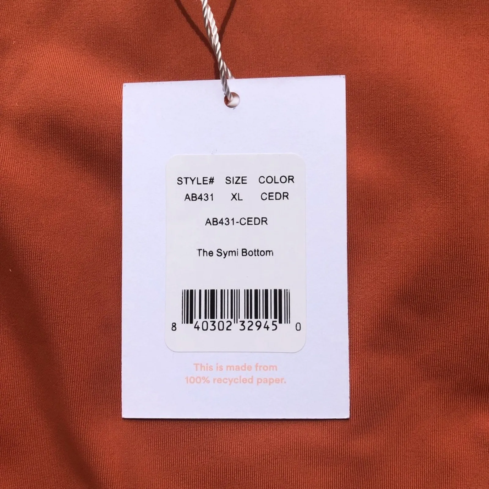 Andie NWT The Symi Sustainable High Leg Cut Low Rise Bikini Bottom Cedar XL - Image 10