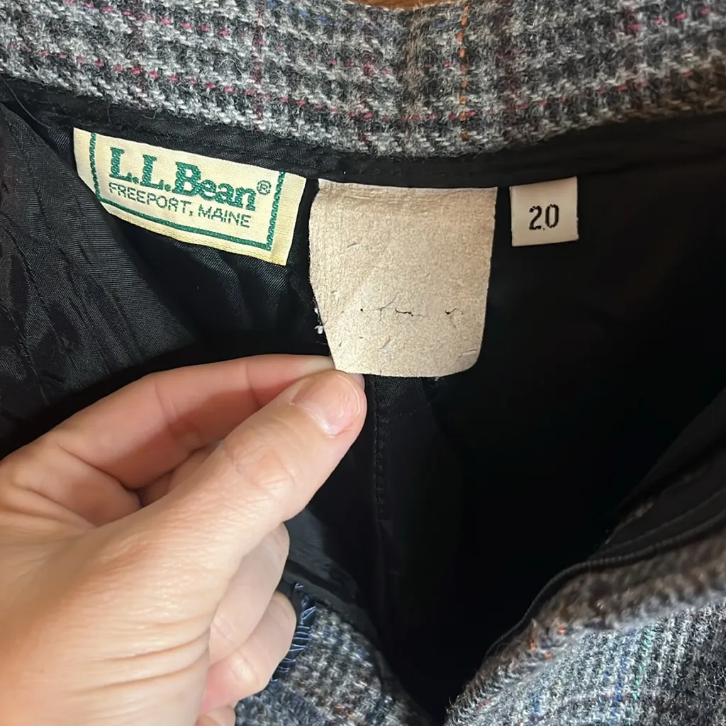 Vintage RARE LL Bean Gray Plaid Wool Lined Trouser Straight Leg High Rise Maine Size undefined - Image 7