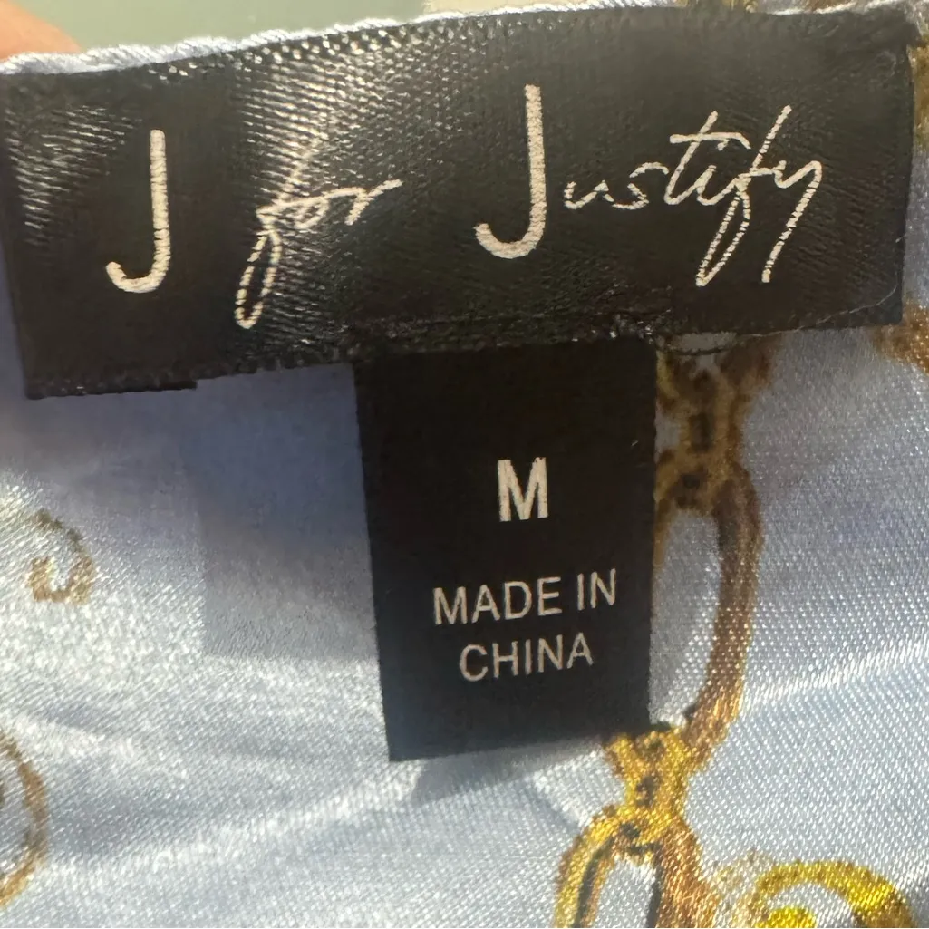 J for Justify Blue and Gold tie back handkerchief top - Image 7