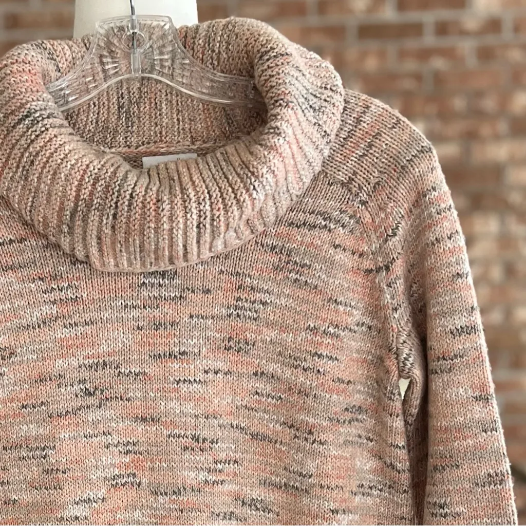 J. Jill Pure Jill Tunic Sweater Cowl Neck Peach Grey Split Hem XSP Oversized Gray Size undefined - Image 6