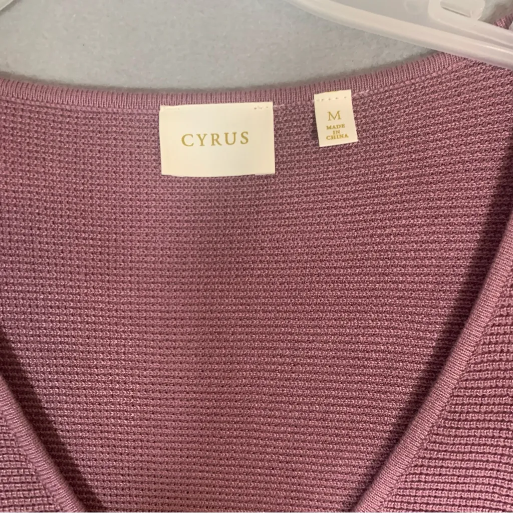 Cyrus V-Neck Sweater in Dusty Mauve Size Medium - Image 3