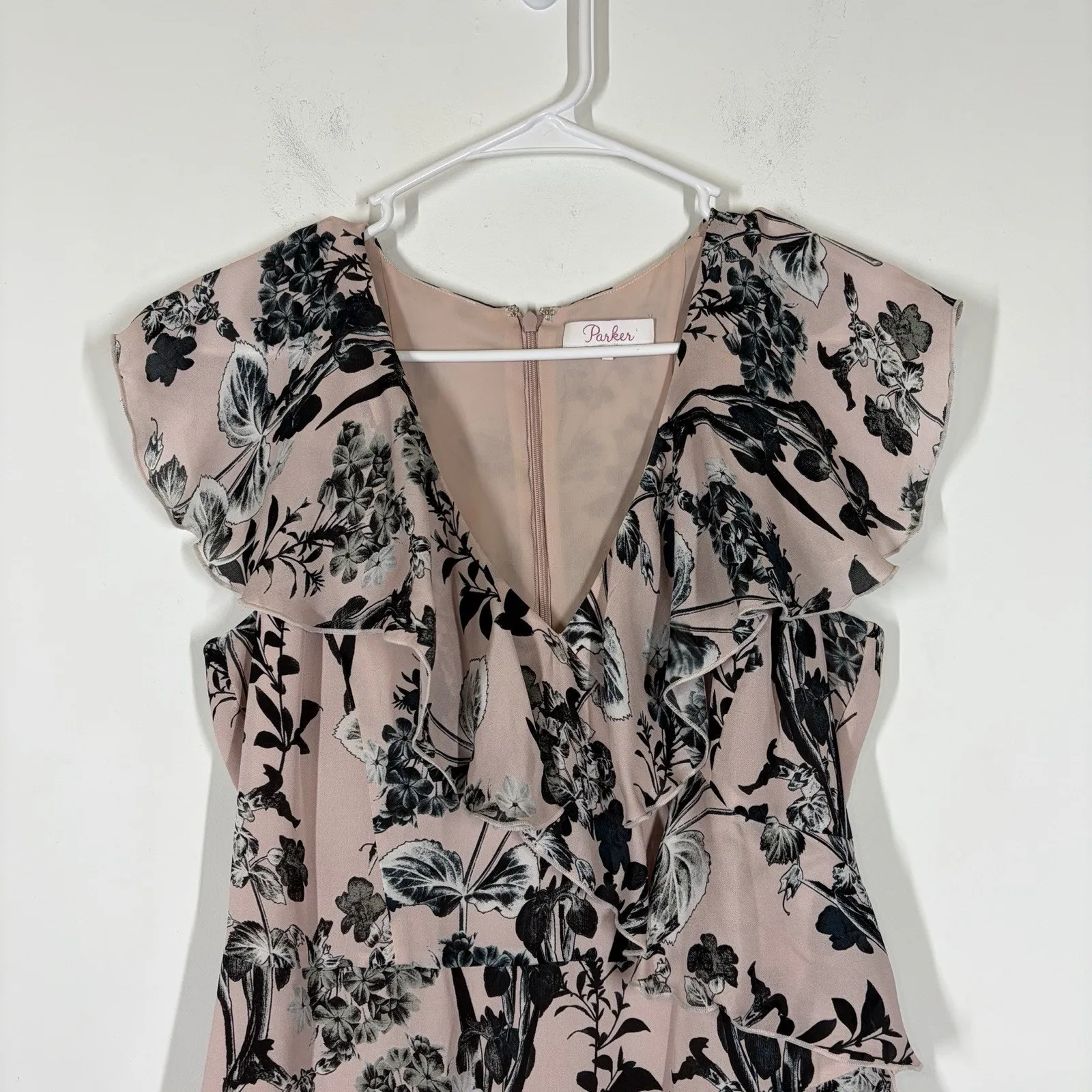 Parker Dorothy Pearl Paradise 100% Silk Dress Size 6 - Image 6