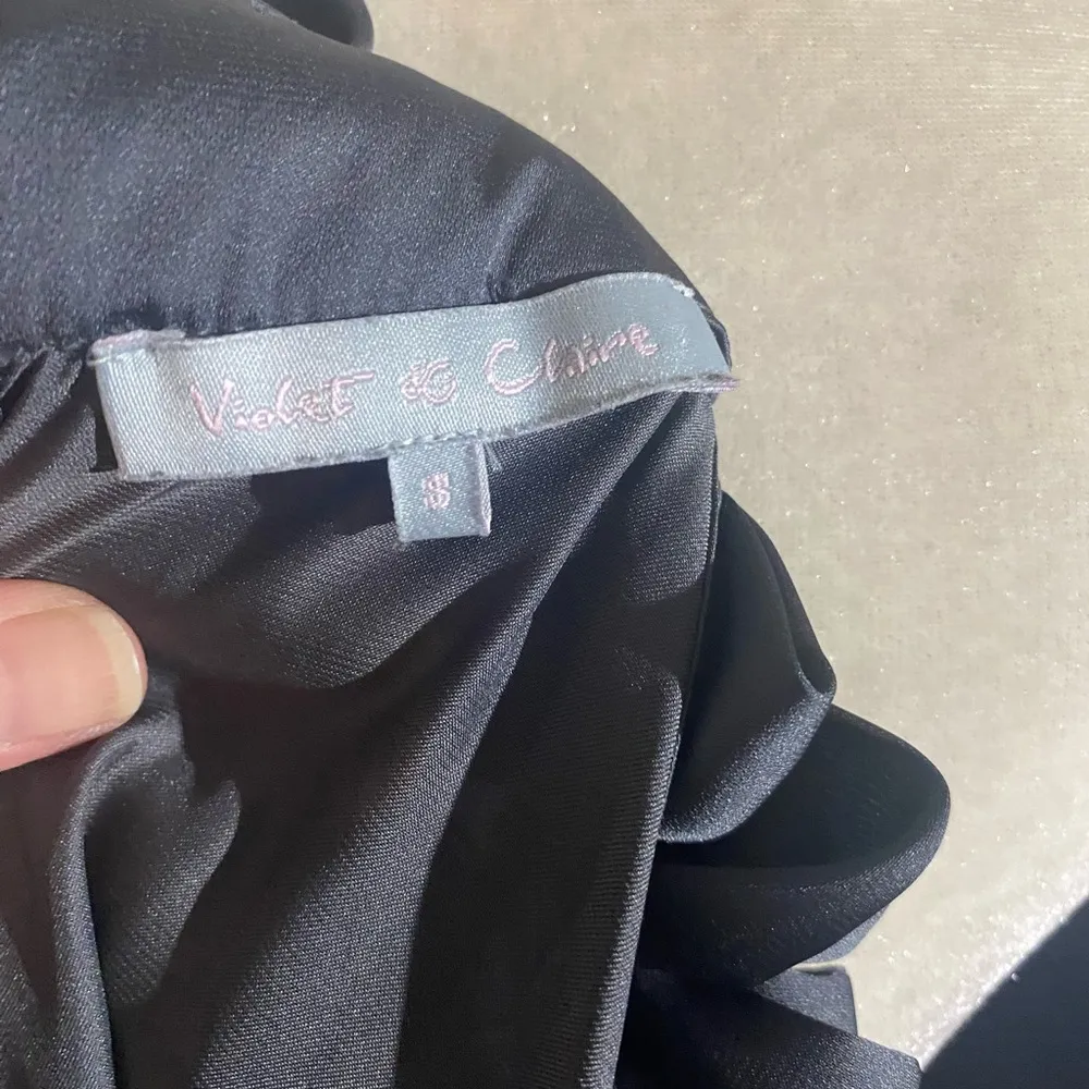 Gray Satiny Ruffled Sleeveless Halter Blouse - Image 2