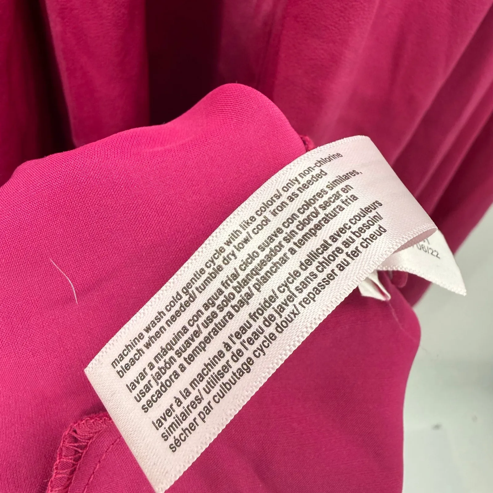 ELOQUII Dress Womens SZ 24 NWT Satin Faux Wrap Long Sleeve Magenta Plus Curvy - Image 14