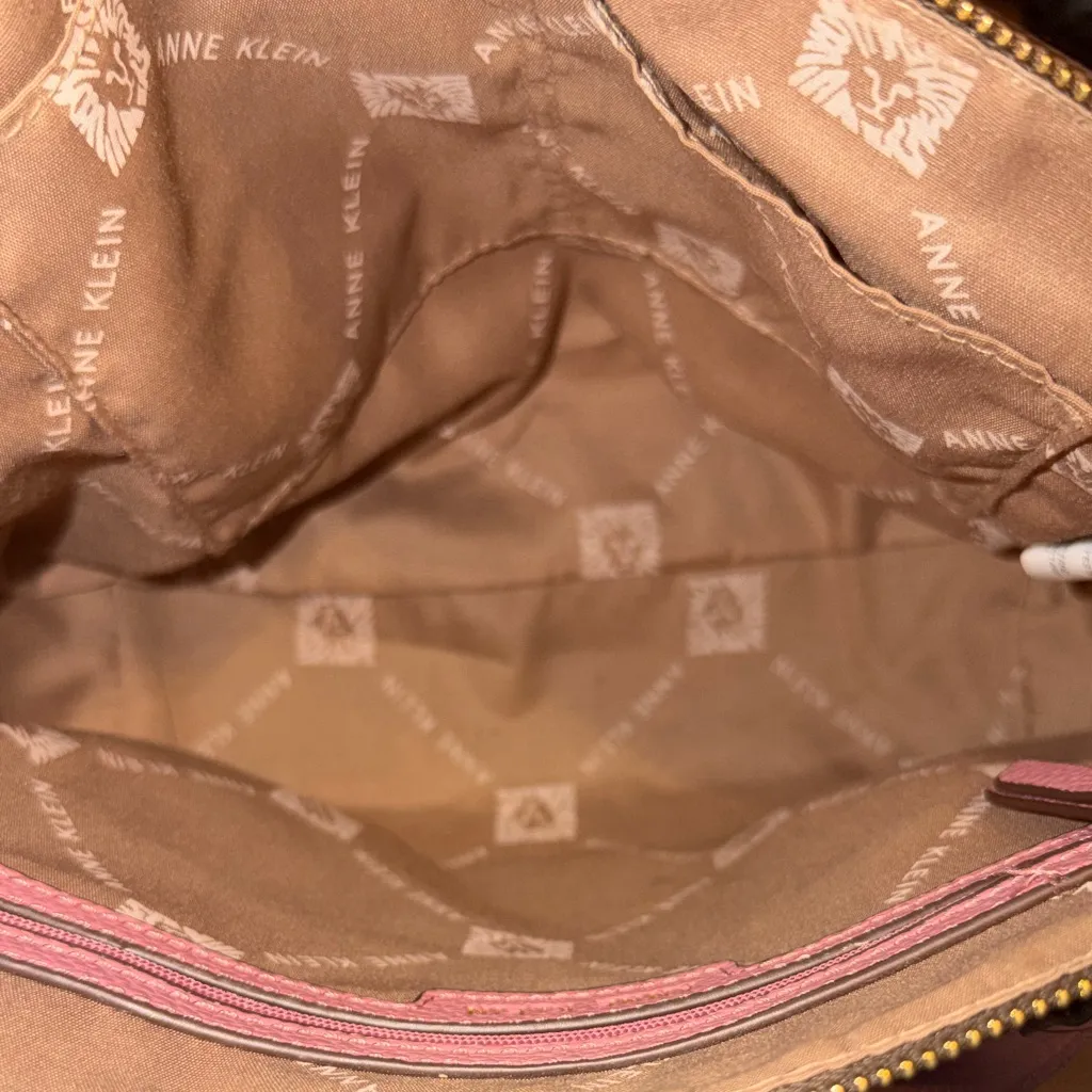 Anne Klein Pink and Brown Patterned Tote - Image 10