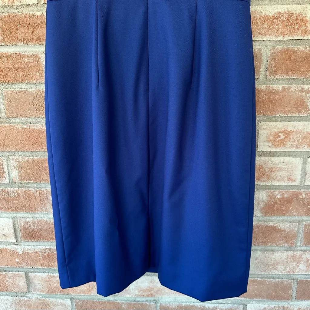 J. Crew 100% Wool Sheath Pencil Dress Women’s 4 Blue Office Knee Length Corpcore - Image 10