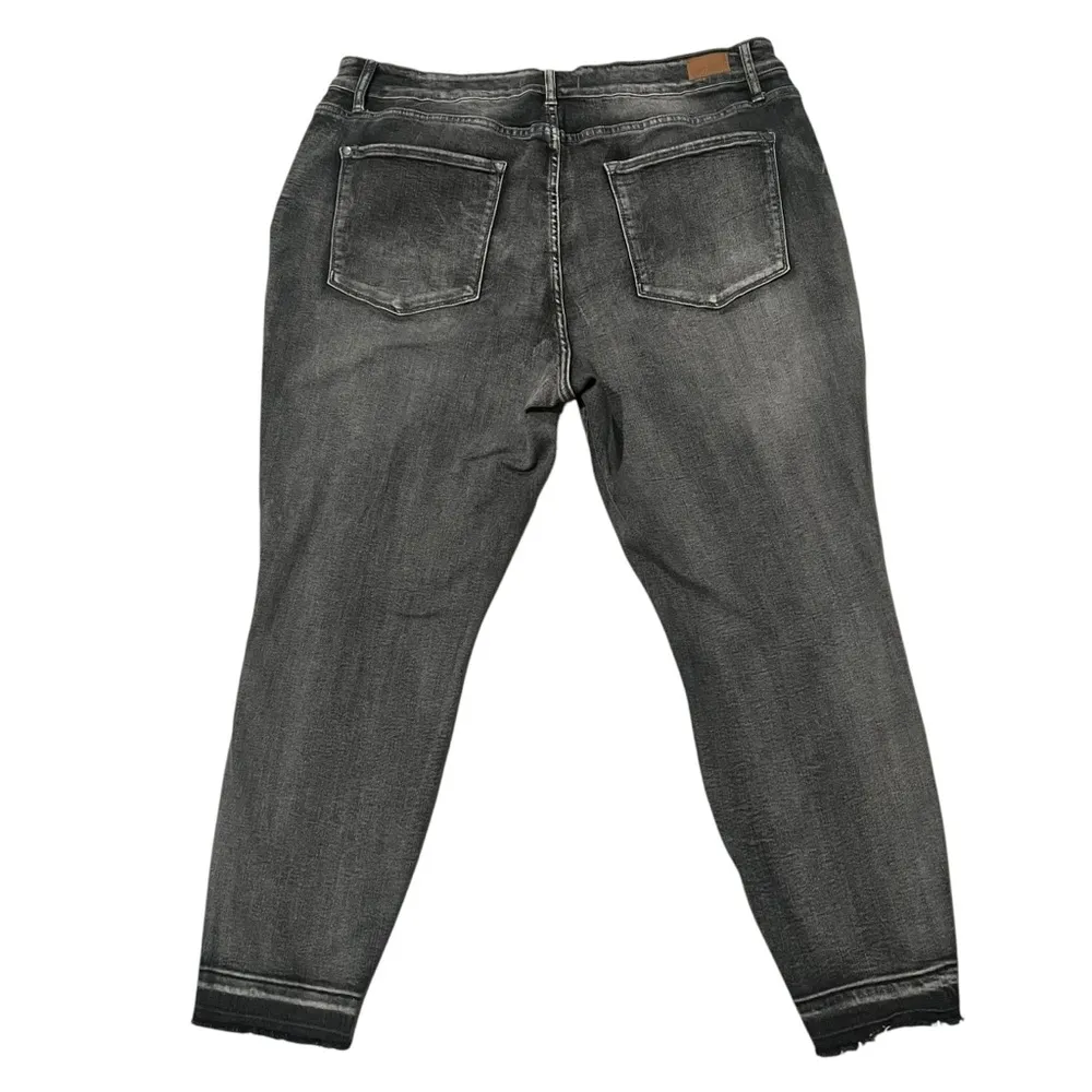 Judy Blue Jaycie Skinny Fit Let Down Hem Faded Black Wash JB88165, Sz 22W - Image 6