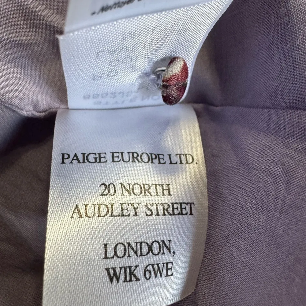 Paige Anjelina Lavender Purple Silk Floral Print Long Sleeve Mini Dress Sz S New - Image 8