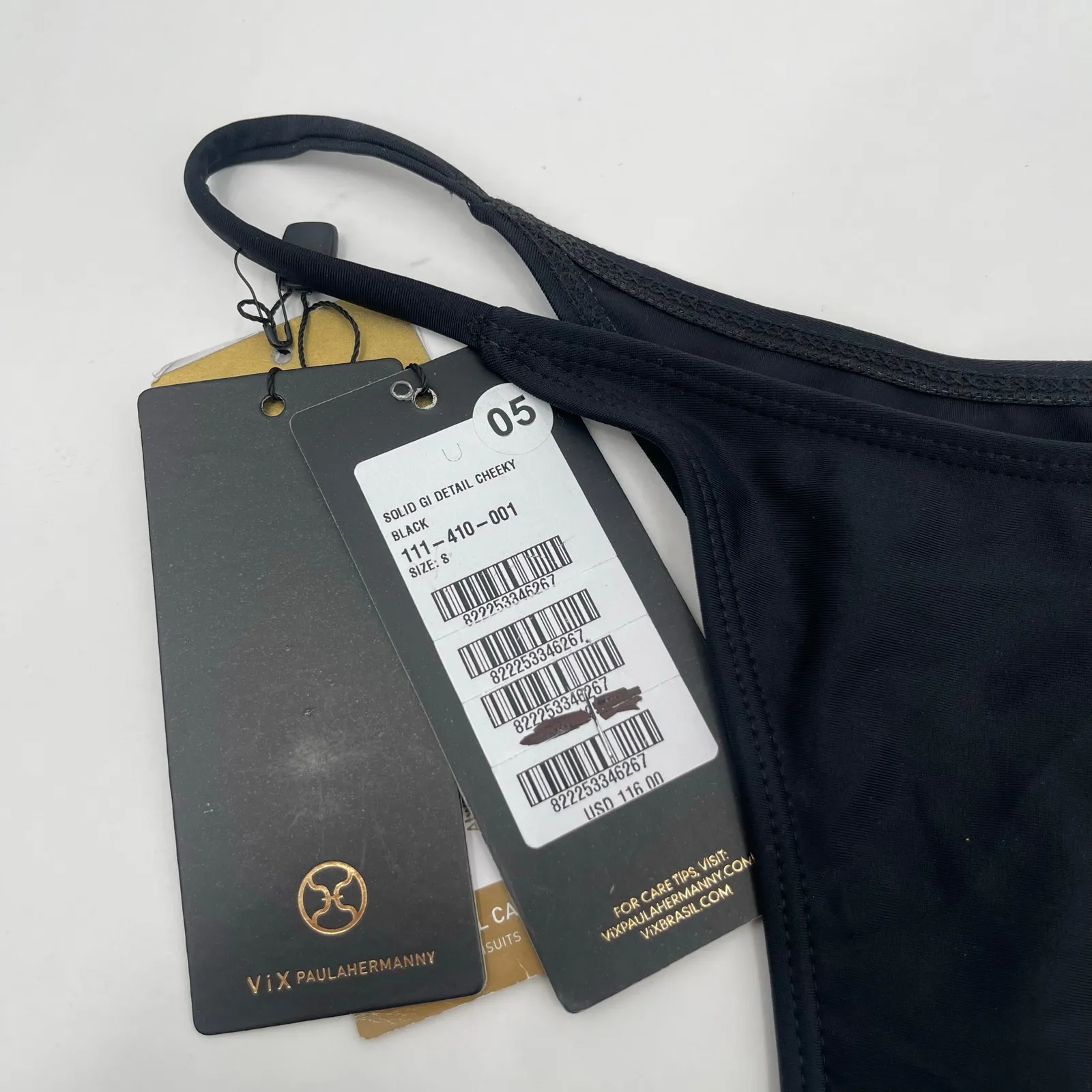 VIX Cheeky Swim Bottoms Small Black NWT Solid Paula Hermanny Resort Beach Vaca - Image 3