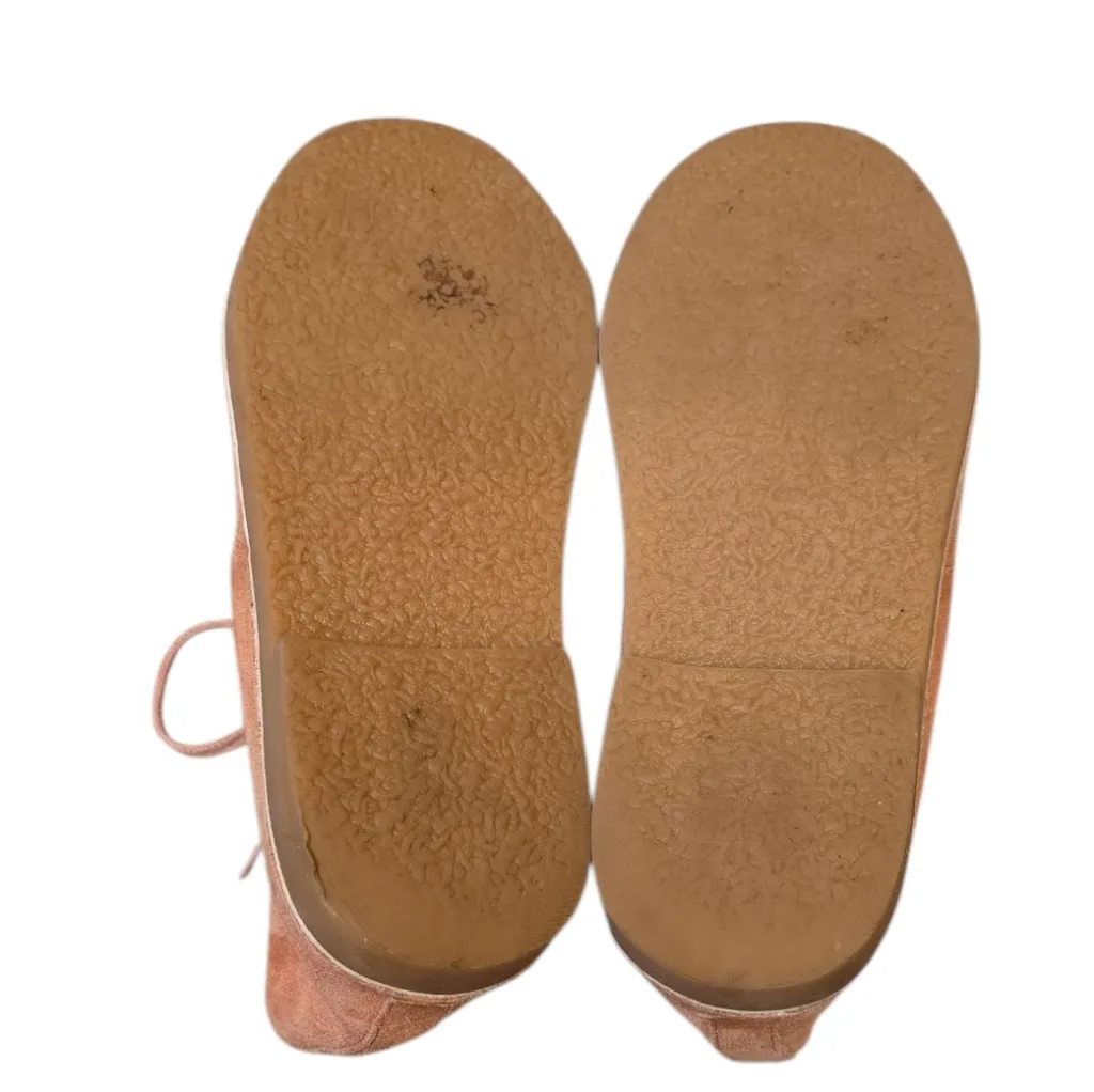 Mini Boden Pink Suede Lace Up Shoes Size 39 - Image 4
