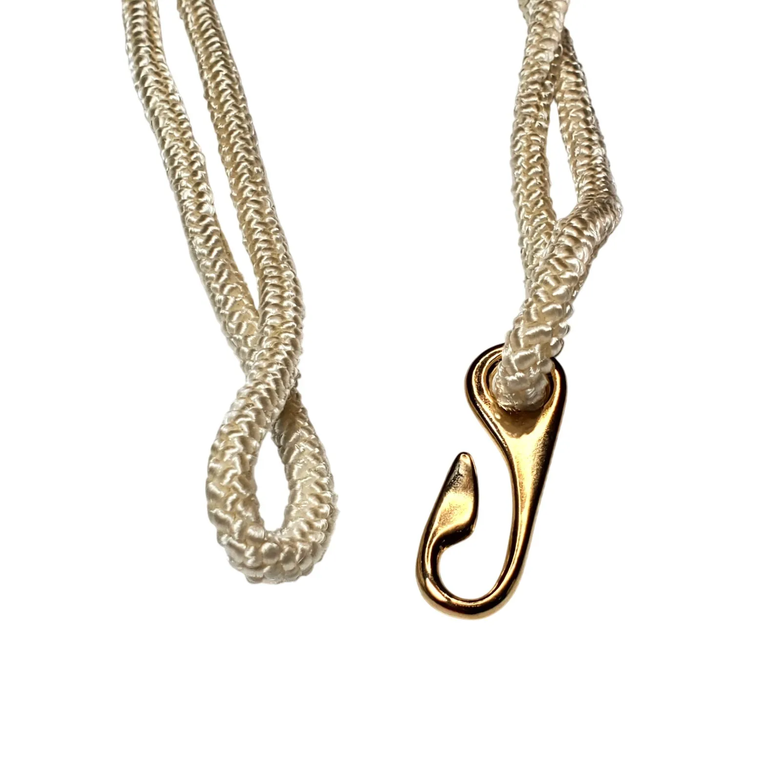 Vintage 80s Braided Cord Belt Size Medium Large Stretch Chunky Medallion 32" White - Image 5