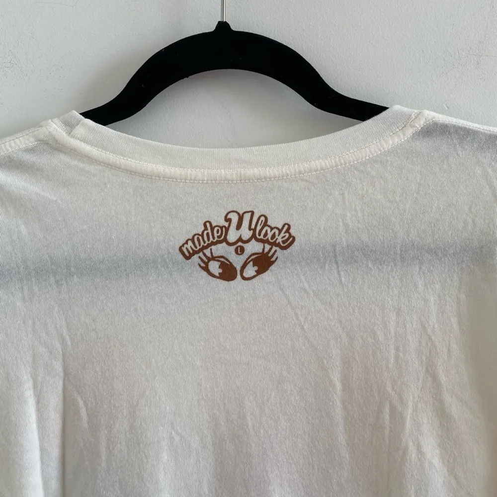 MadeULook Cream Angel Wing Rainbow Sunrise Graphic Tee Size L (FLAW) Size L - Image 6