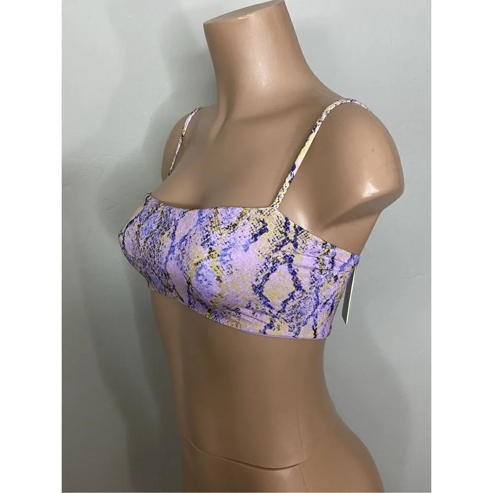 New. L*SPACE Purple snake print bikini top. Small. Retails $88 - Image 6